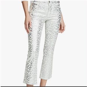 NWT J. Brand Selena Snow Leopard Mid-Rise Crop Bootcut Jeans Sz 25